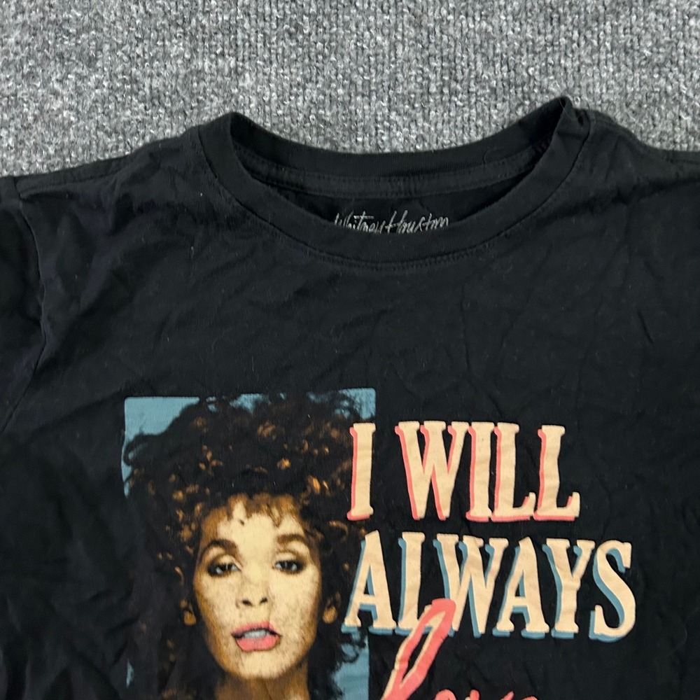 Whitney Houston T-shirt Womens Size XS Black I Will Always Love You Graphic Tee